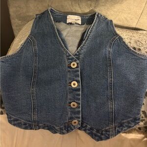 Fashion Nova Blue Denim crop top vest